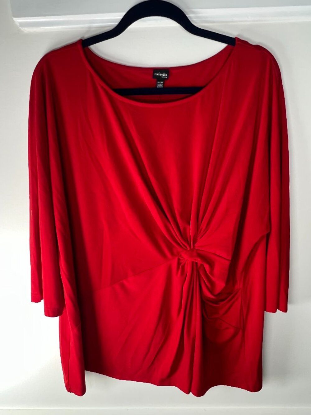 Rafaella Women's Size 3X Red Shirt Tunic 3/4 Sleeve
